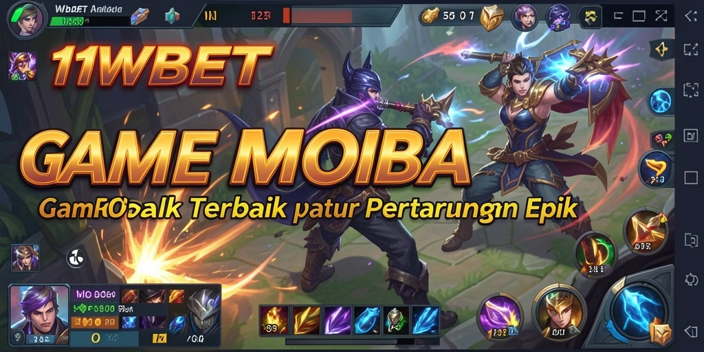 Gameplay seru 11WBET dengan tim bertarung di arena MOBA.