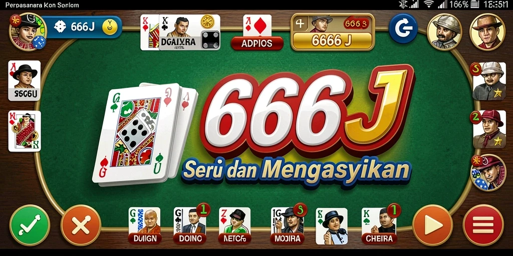 Gambaran tampilan seru gameplay Domino di 666J.