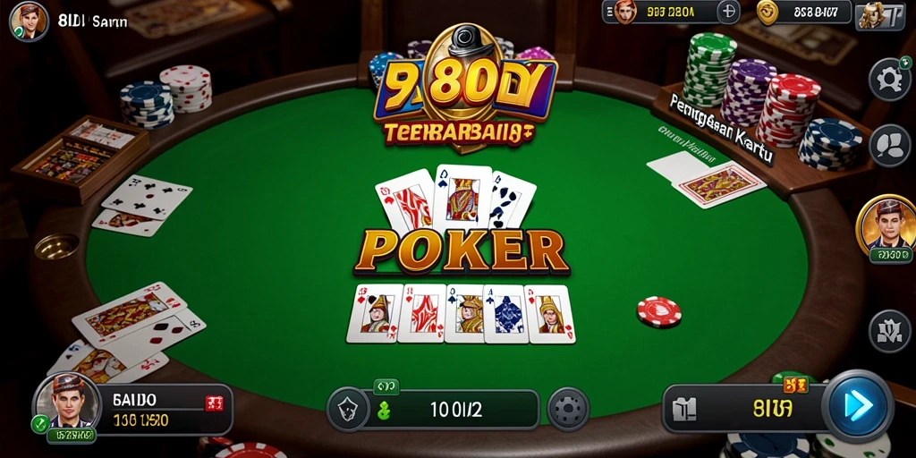 Screenshot menunjukkan permainan Poker yang mengasyikkan di 8ID.
