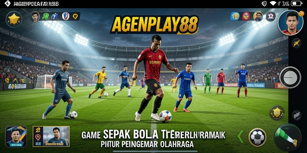 Tampilan gameplay AGENPLAY88 yang mendebarkan dalam aksi sepak bola.