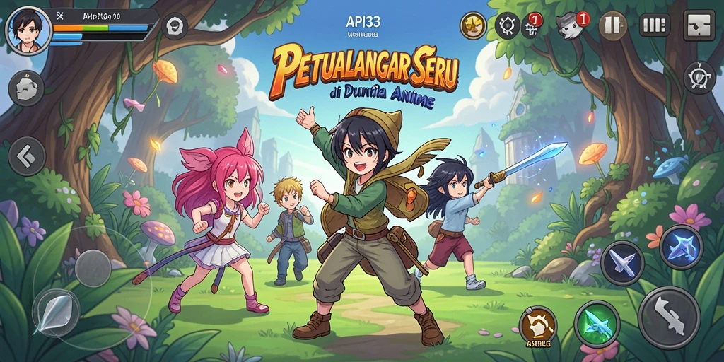 Tampilan menarik dari gameplay API33 dengan karakter anime yang ikonik.