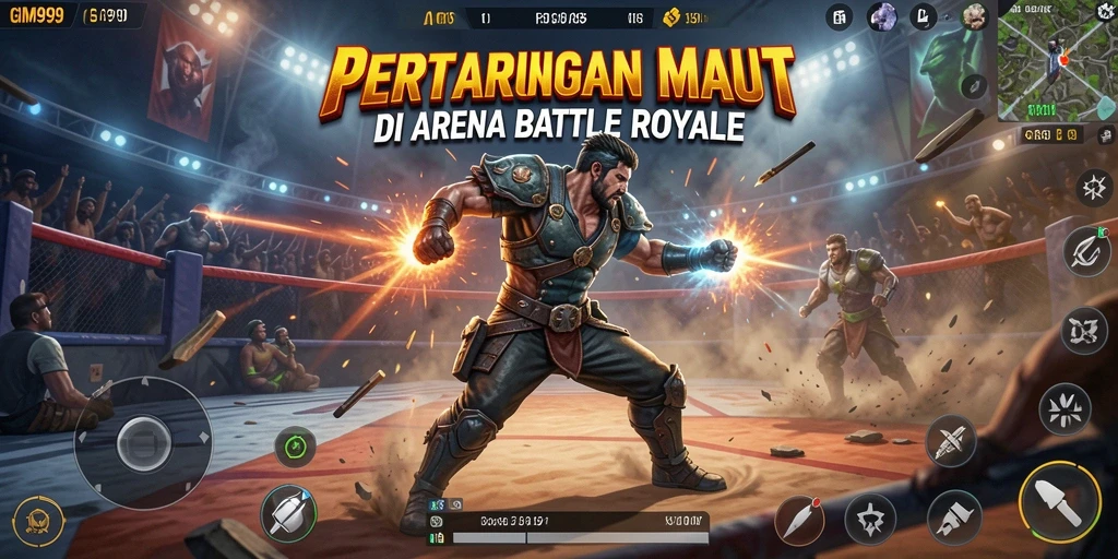 Gameplay seru GIM999 dalam pertarungan Battle Royale.