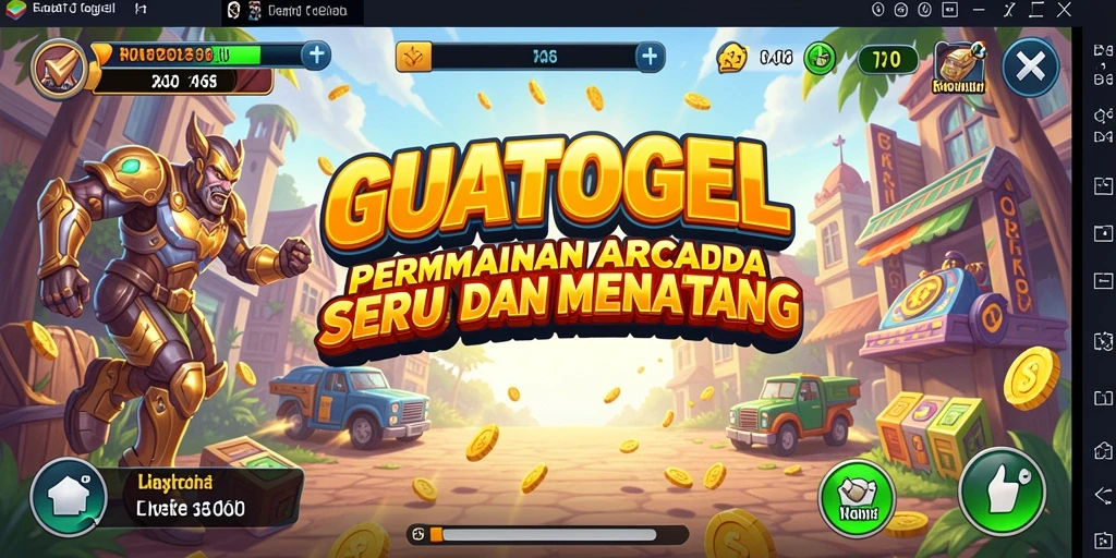 Screenshot permainan GUATOGEL menampilkan aksi seru dalam permainan Arcade.