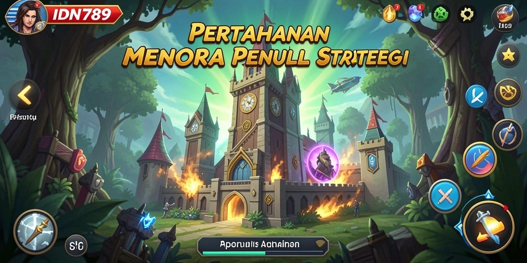 Tangkapan layar gameplay menampilkan momen seru pertempuran Tower Defense.
