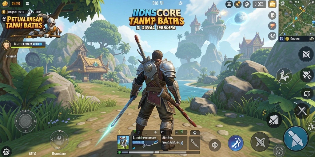 Tampilan gameplay menakjubkan dari IDNSCORE dalam dunia terbuka.