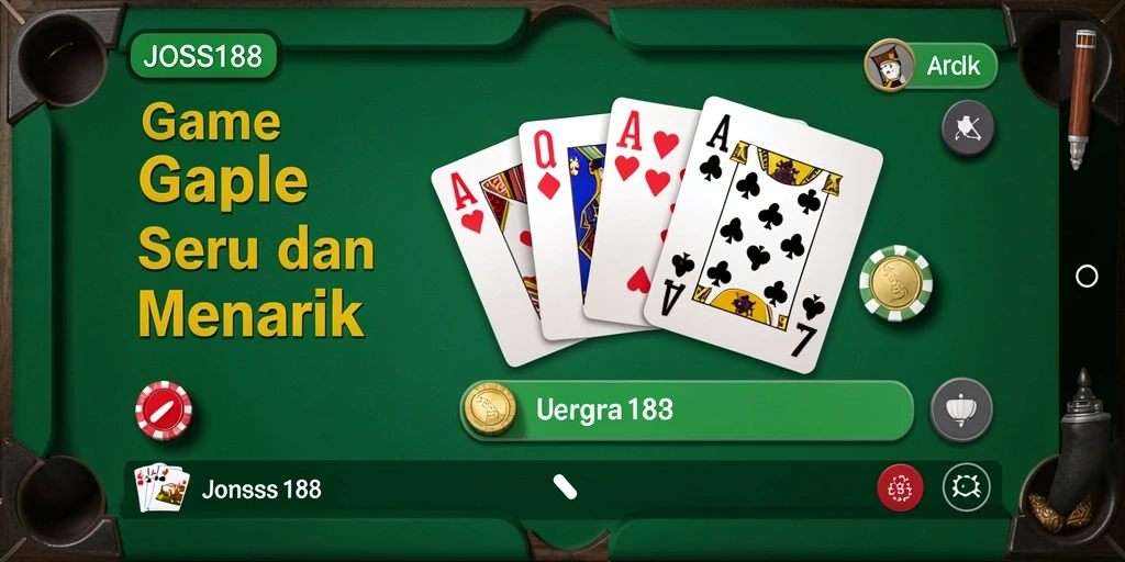 Screenshot utama JOSS188 menampilkan gameplay Gaple yang seru.
