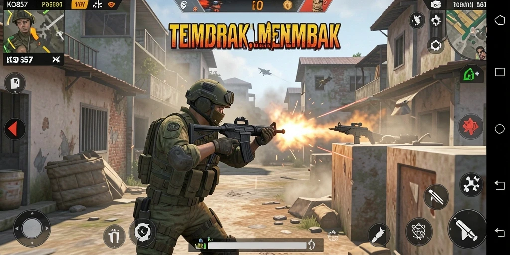 Tampilan aksi seru dalam gameplay KO857 yang mendebarkan.