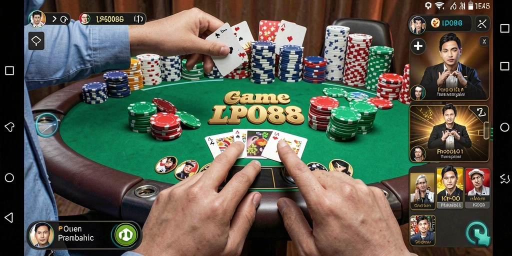 Tangkapan layar gameplay poker yang mendebarkan di LPO88.
