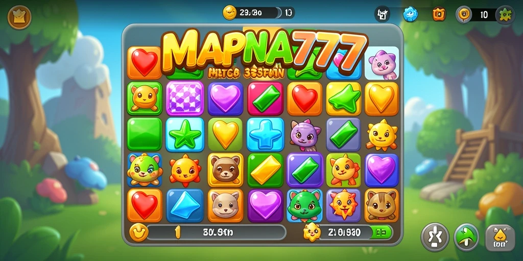 Screenshot gameplay MAPNA777 yang menampilkan keseruan mencocokkan elemen.