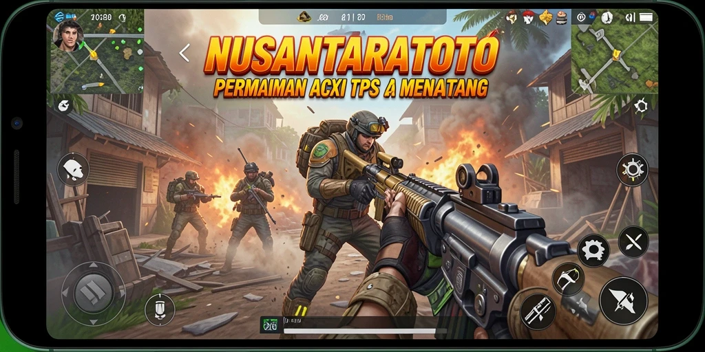 Screenshot gameplay NUSANTARATOTO yang menampilkan aksi menegangkan di medan perang.