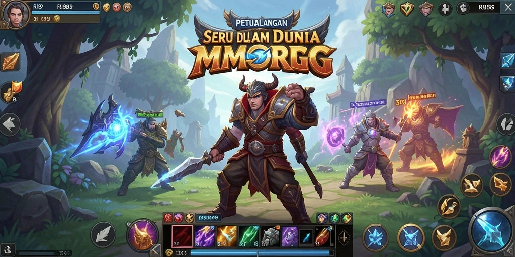 Tampilan gameplay epik dalam dunia MMORPG RI889 yang memukau.
