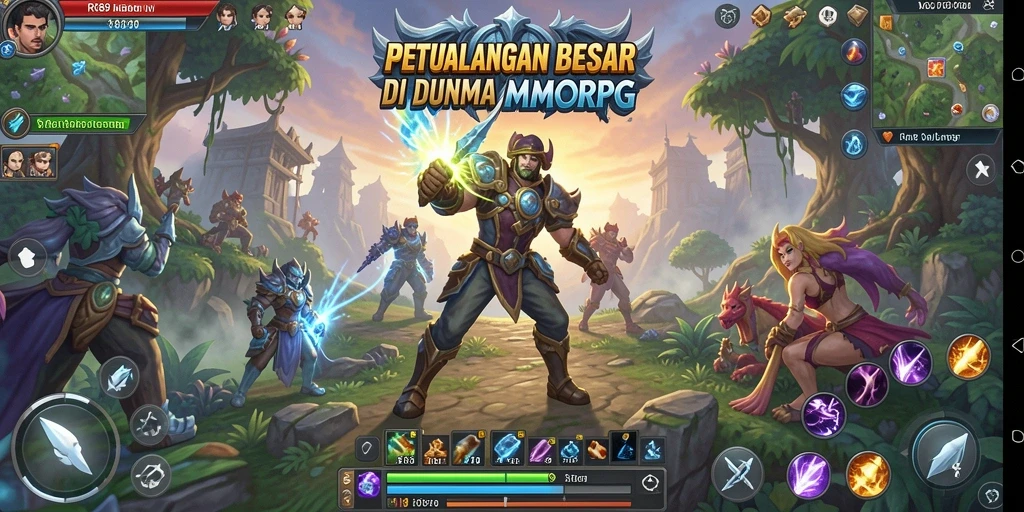 Gameplay <strong>RR89</strong> yang penuh aksi dan petualangan di dunia MMORPG.